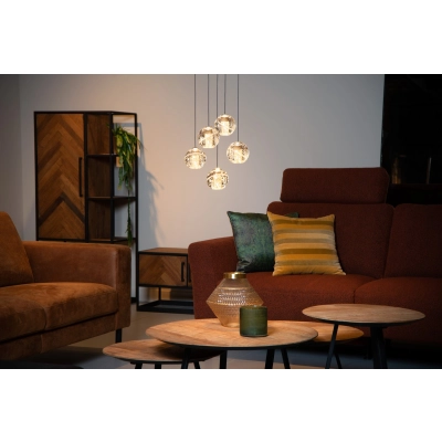 DILENKO - Lampa wisząca - Ø 31 cm - LED - 5x3,5W 2700K - Matt Gold / Brass 13497/15/02 Lucide
